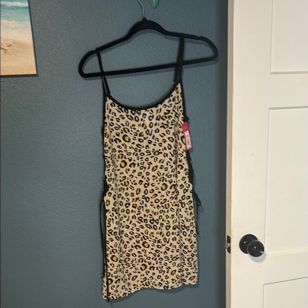 Xhilaration Leopard Print Midi Dress - Black and Tan